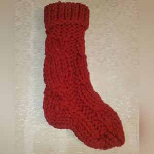Pottery Barn Red Knit Colossal Christmas Stocking